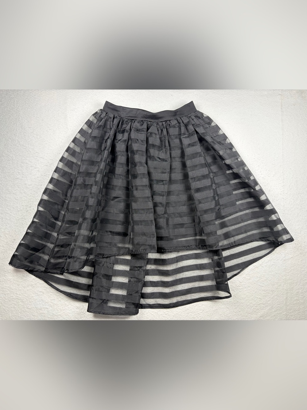 Rue21 Black Sheer Striped High-Low Skirt size S